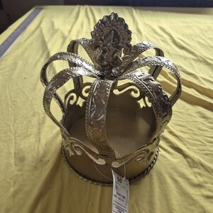 Source Unknown Metallic Gold Decorative Crown Accent